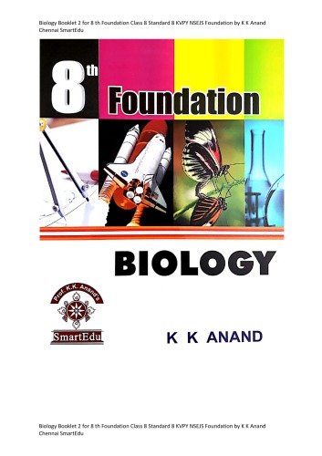 Biology Booklet 2 for 8 th Foundation Class 8 Standard 8 KVPY NSEJS Foundation