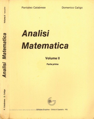 Analisi Matematica, Vol. 2 Parte I