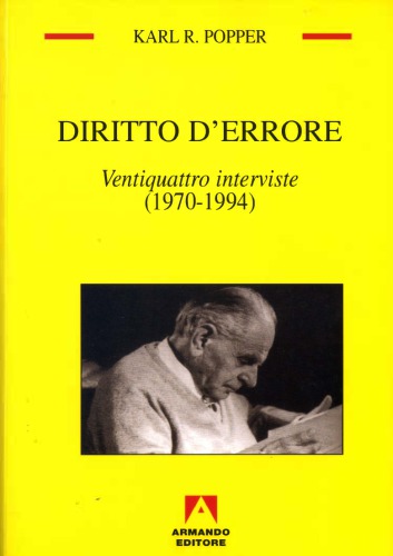 Diritto d’errore. Ventiquattro interviste (1970-1994)