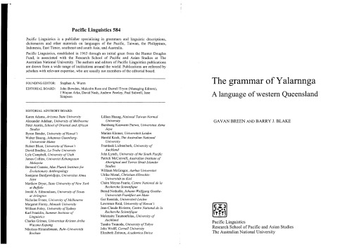 The grammar of Yalarnnga: a language of western Queensland