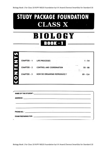 Biology Book 1 for Class 10