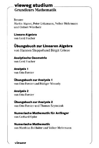 ï¿½bungsbuch zur Linearen Algebra