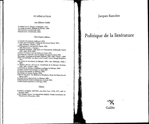 Politique de la littérature