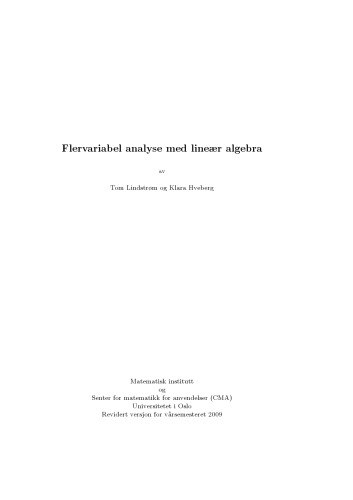 Flervariabel analyse med lineær algebra