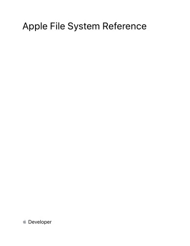 Apple File System Reference