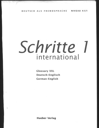 Schritte International 1: Glossary XXL, Deutsch-Englisch, German-English