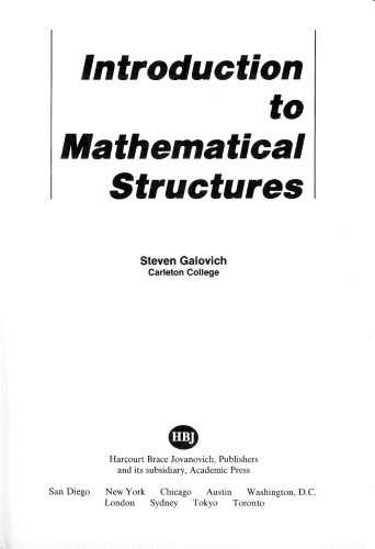 Introduction to Mathematical Structures