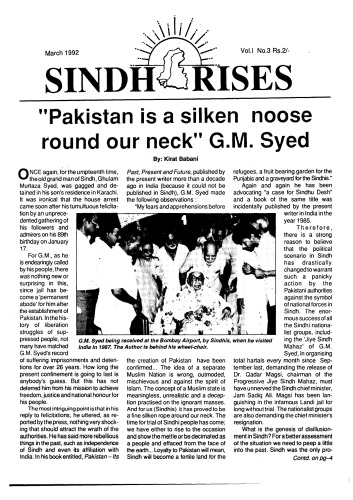 Sindh Rises (March, April, May) 1992