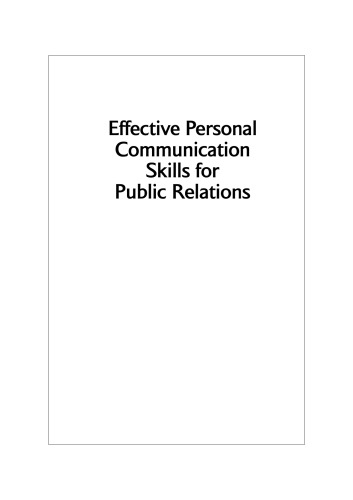 Effective Personal Communication Skills for Public Relations (PR in Practice)