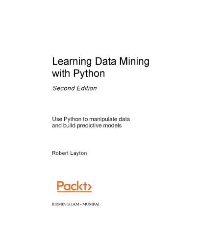 Learning Data Mining with Python