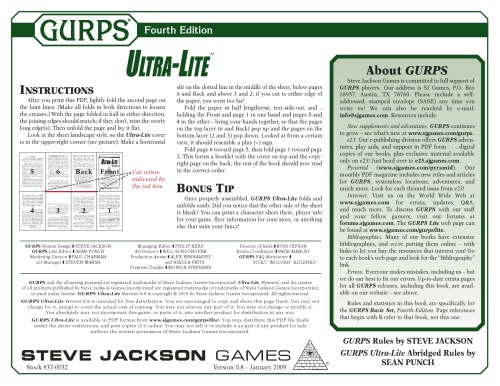 GURPS 4th edition. Ultra-Lite v0.8