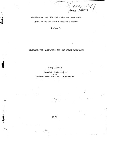 Standardized alphabets for Malaitan languages