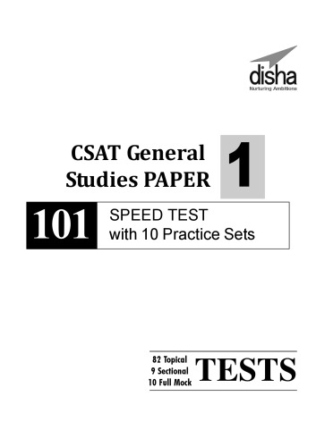 General Studies 101 Speed Tests with 10 Practice Sets - 3rd Edition