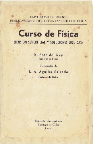 Curso de Física (Tensión superficial y soluciones líquidas)