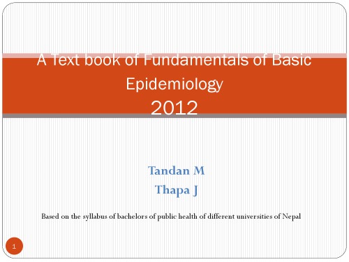 A textbook of fundamentals of basic epidemiology