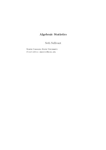 Algebraic Statistics