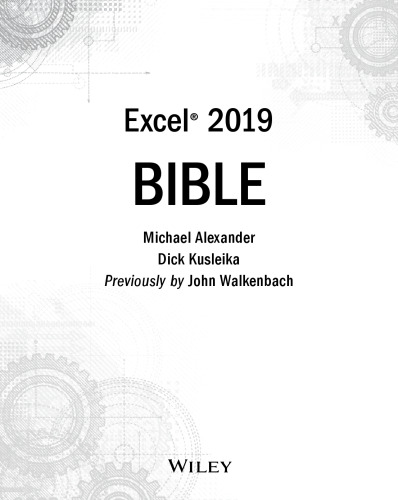 Excel 2019 Bible