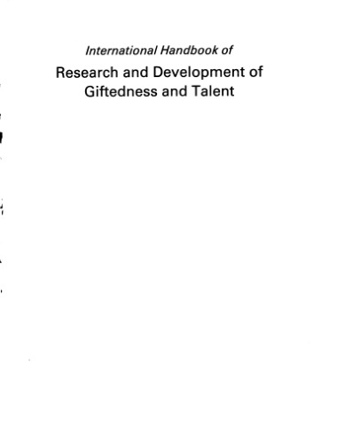 International Handbook of Research and Development of Giftedness and Talent