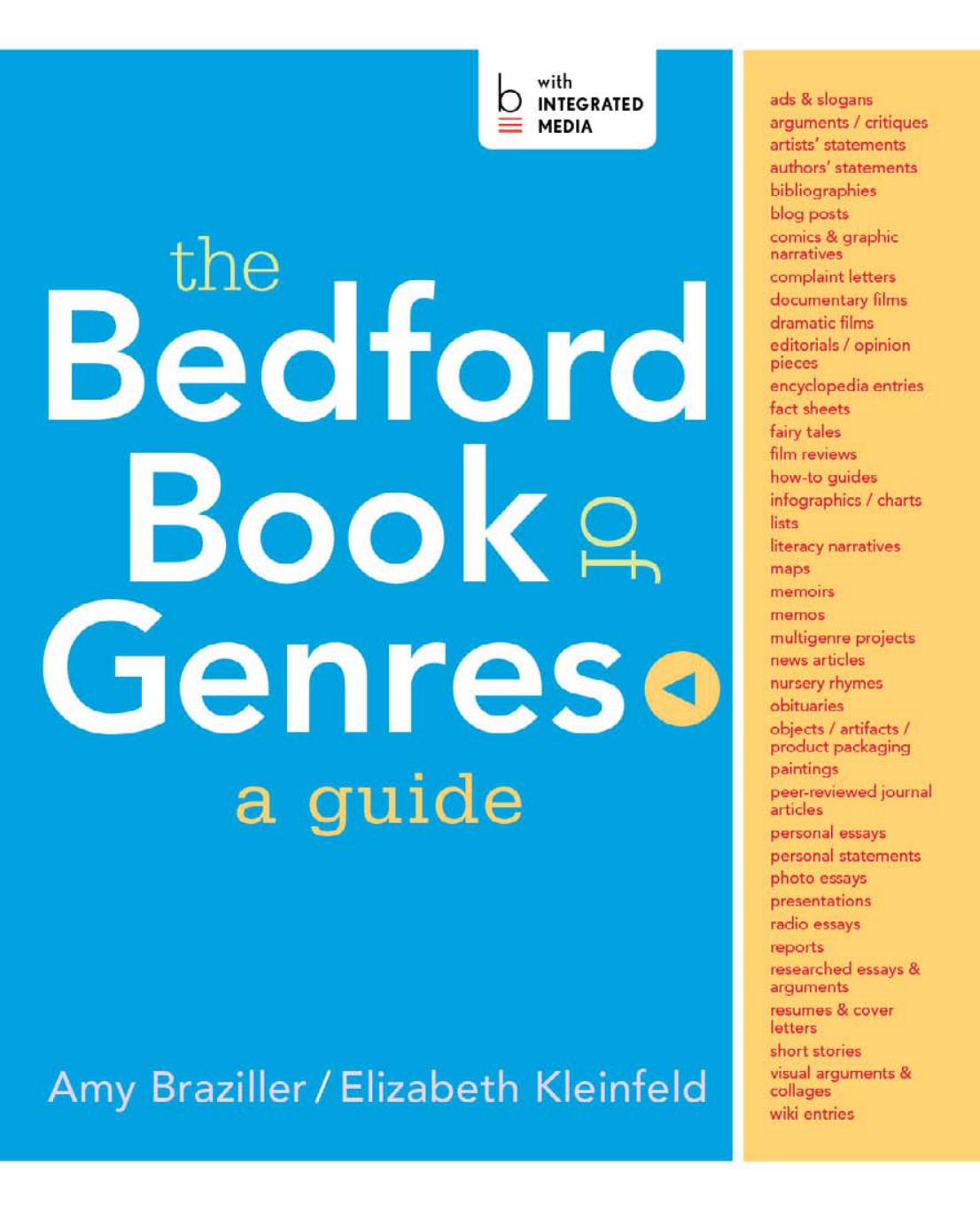 the Bedford Book of Genres a guide