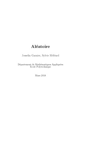 Aléatoire : introduction à la théorie et au calcul des probabilités