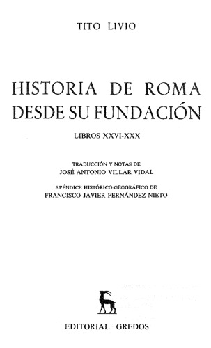 Historia de Roma desde su fundación: Libros XXVI-XXX