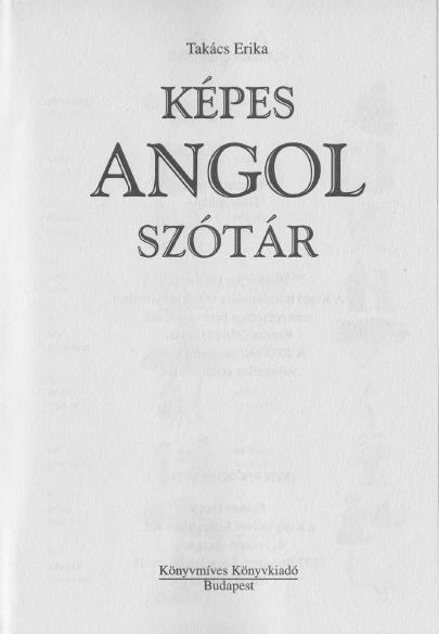 Képes angol szótár