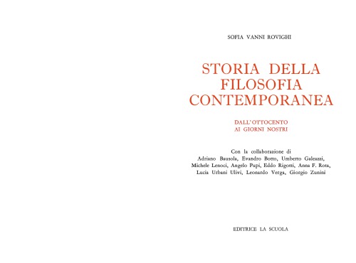 Storia della filosofia contemporanea. Dall’Ottocento ai giorni nostri