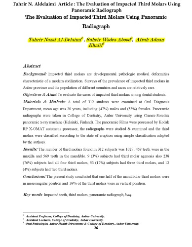 Direct plagiarism by Tahrir N. Aldelaimi (Dean of Dentistry College / Anbar University) 4