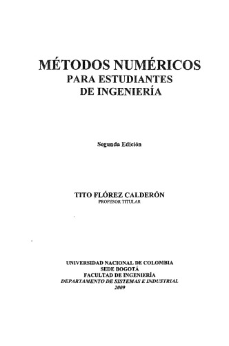 Métodos numéricos para estudiantes de ingeniería