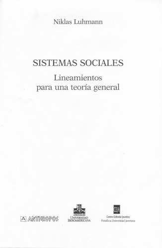 Sistemas sociales: lineamientos para una teoría general