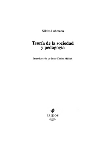 Teoría de la sociedad y pedagogía