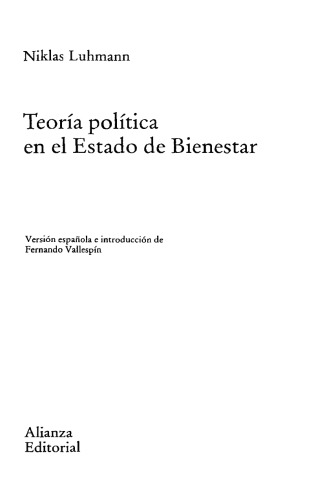 Teoría política en el estado de bienestar