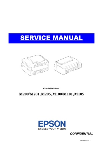 Epson service and repair manual for M200 M201 M205 M100 M101 M105