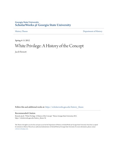 White Privilege: A History of the Concept