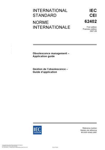 IEC 62402 – Gestion de l’obsolescence – Guide d’application