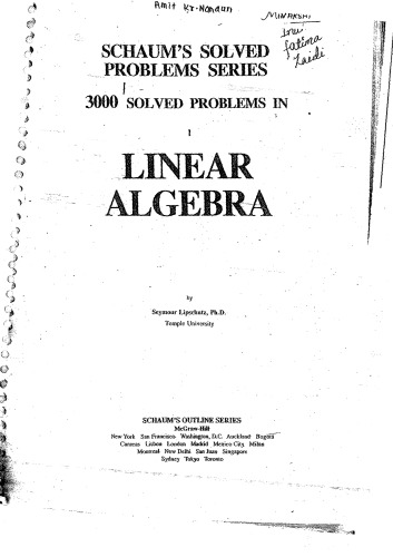 3000 Solved Problems in Linear Algebra