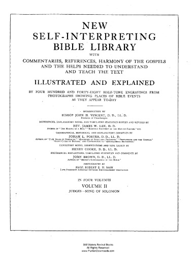 The Self-Interpreting Bible, Judges to Song of Solomon (Volume 2 of 4, 1914 edition)