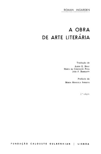 A Obra de Arte Literária