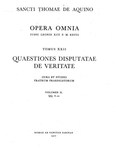 Quaestiones disputatae de veritate