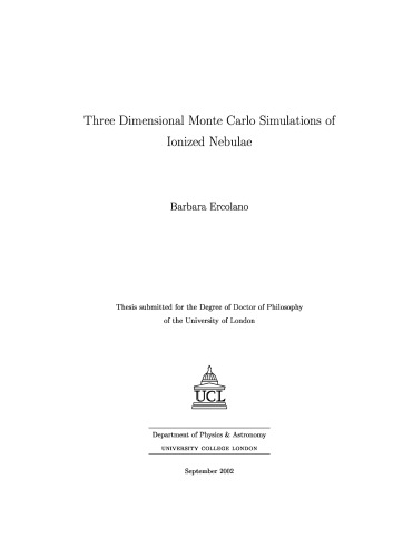 Three dimensional Monte Carlo simulations of ionized nebulae