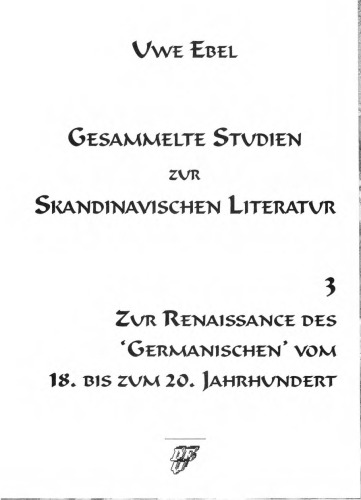 Gesammelte Studien zur skandinavischen Literatur. Bd. 3. Zur Renaissance des 