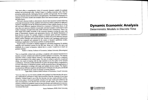 Dynamic economic analysis : deterministic models in discrete time