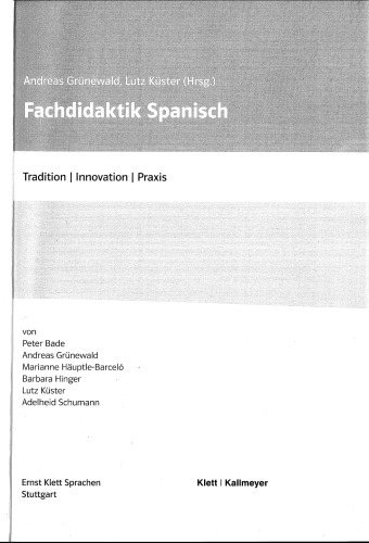 Fachdidaktik Spanisch – Tradition, Innovation, Praxis