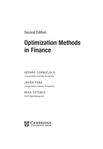 Optimization Methods in Finance [2nd ed.]