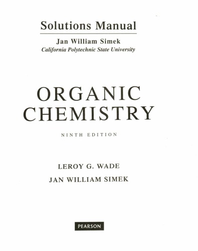 ORGANIC CHEMISTRY - Solution Manual (ninth edition)