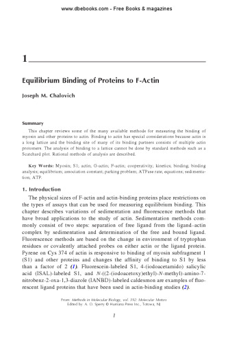 Molecular Motors: Methods and Protocols