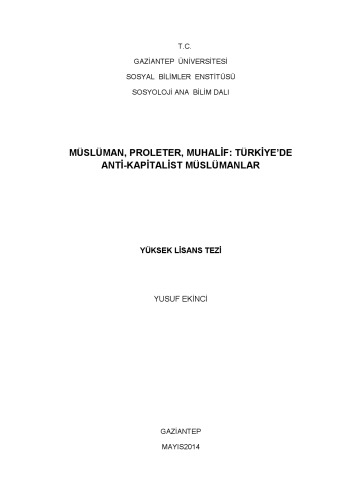 Müslüman, proleter, muhalif: türkiyeʼde anti-kapitalist müslümanlar