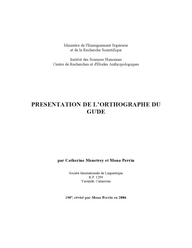 Presentation de lʼorthographe du guɗe