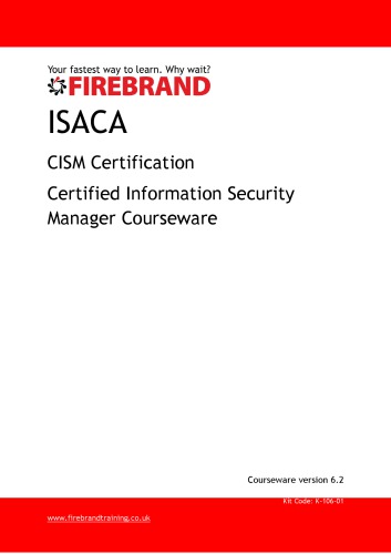 ISACA CISM Certification: Certified Information Security Manager Courseware