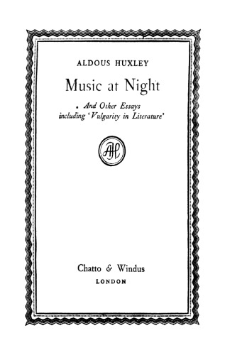 Music at Night and Other Essays